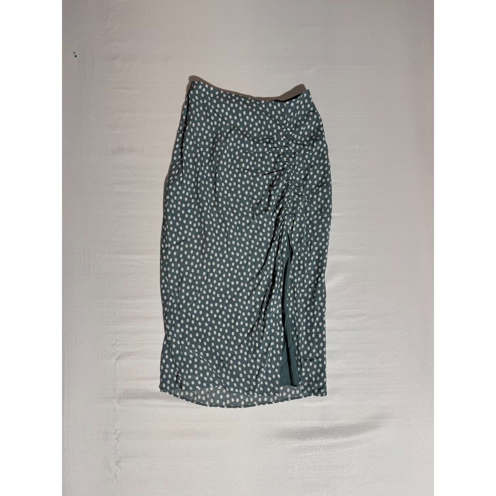 NWT Abercrombie & Fitch Wrap Slit Midi Skirt | Teal Polka Dot | Size X-Small